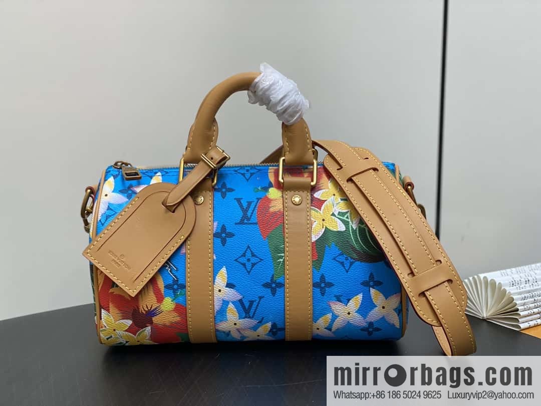 M24999 printed surfing, men's bag pillow bag speedy series Keepall Bandoulière 25 Keepall travel bag
