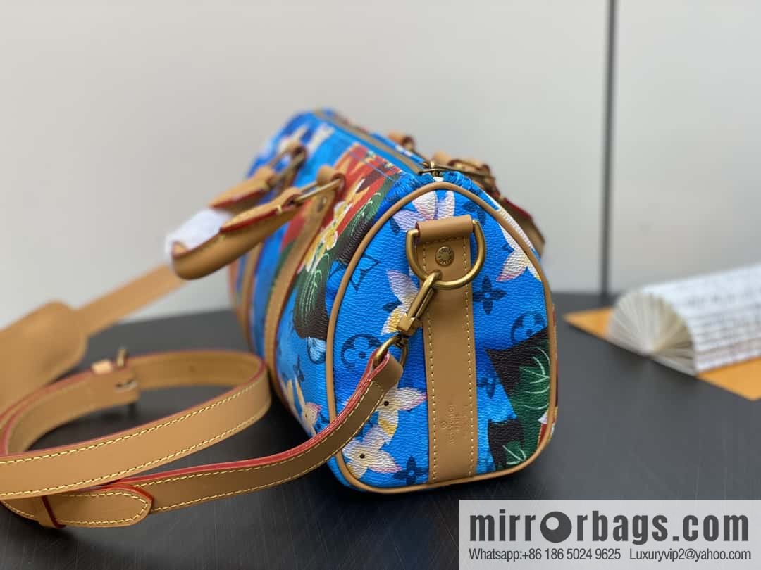 M24999 printed surfing, men's bag pillow bag speedy series Keepall Bandoulière 25 Keepall travel bag