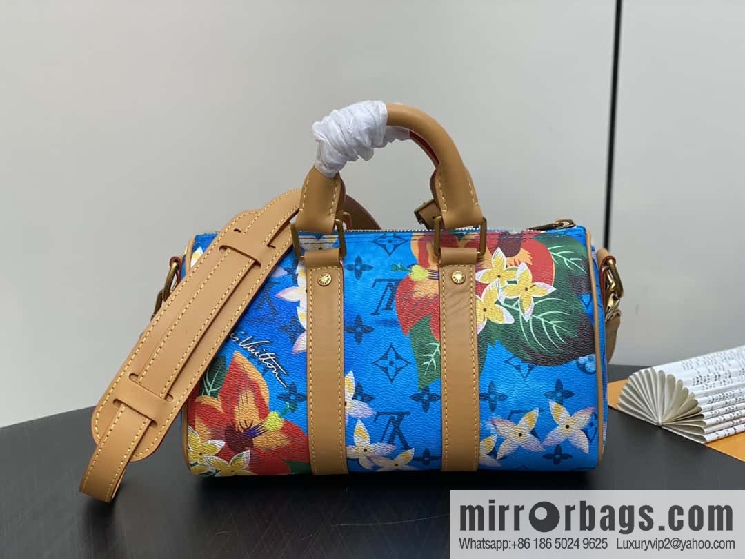 M24999 printed surfing, men's bag pillow bag speedy series Keepall Bandoulière 25 Keepall travel bag