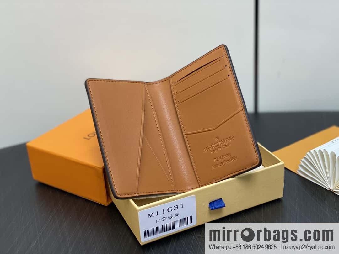 [Premium‑quality] M11631 monogram printed card holder wallet series, faded flower, pocket wallet