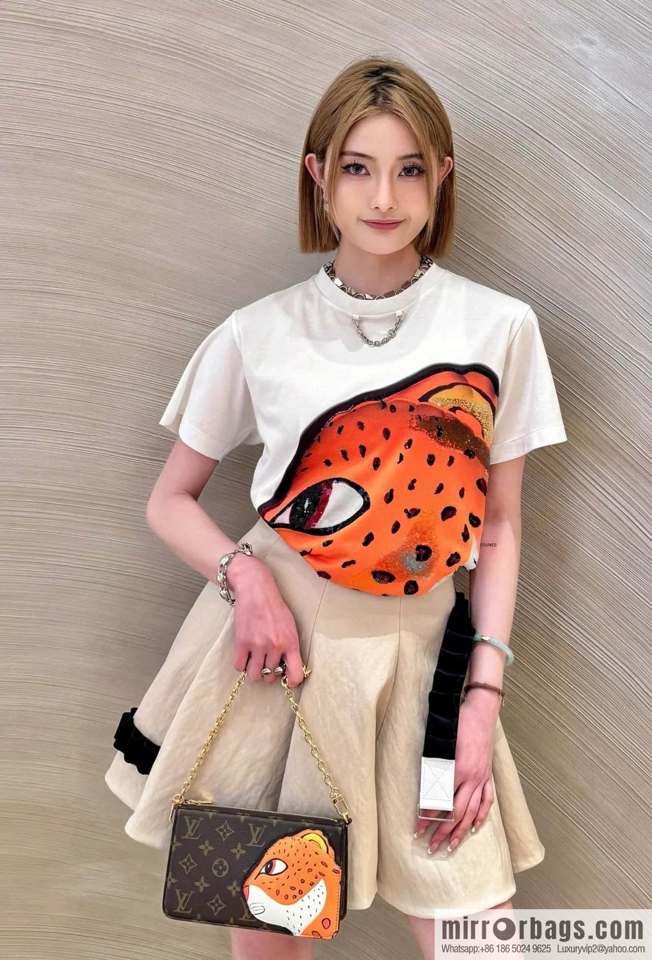 [Premium‑quality] M83685 monogram leopard animal mahjong bag series Lexington clutch bag