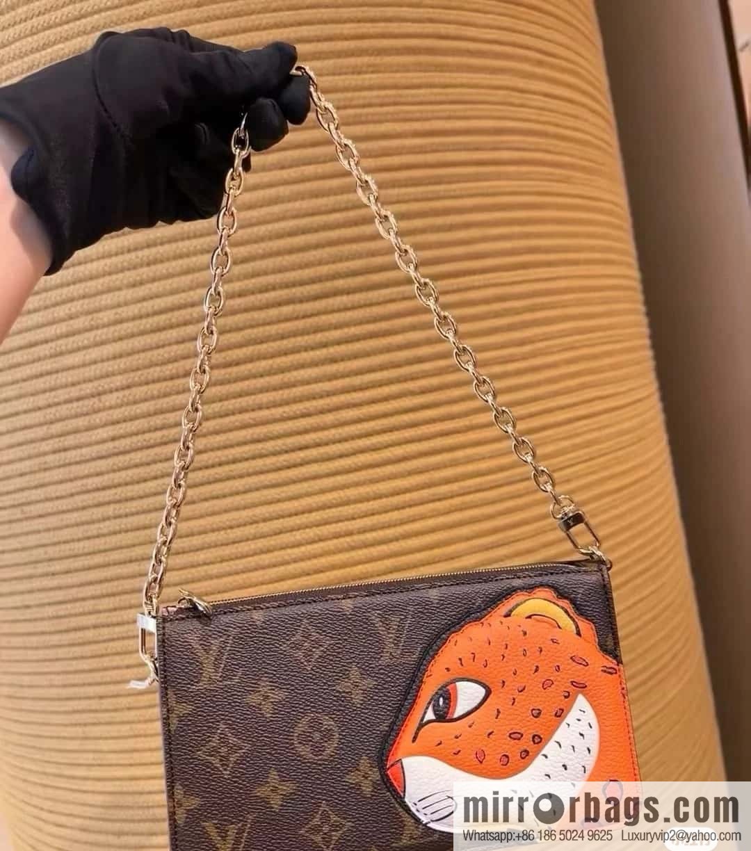 [Premium‑quality] M83685 monogram leopard animal mahjong bag series Lexington clutch bag