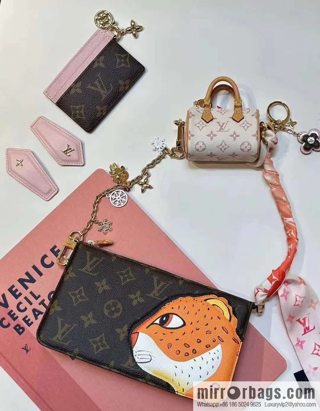 [Premium‑quality] M83685 monogram leopard animal mahjong bag series Lexington clutch bag