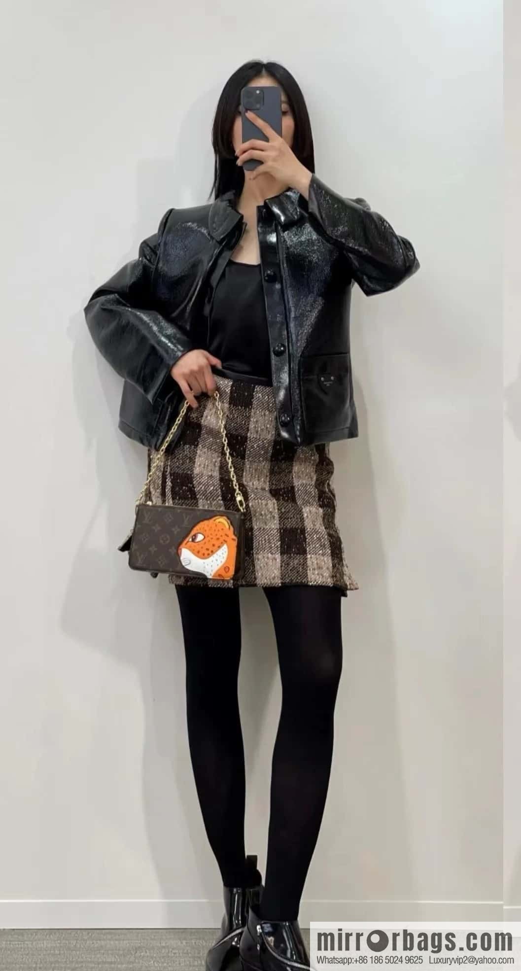 [Premium‑quality] M83685 monogram leopard animal mahjong bag series Lexington clutch bag
