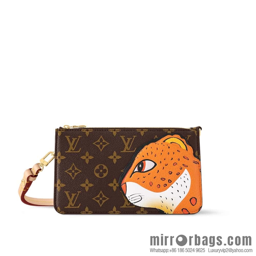 [Premium‑quality] M83685 monogram leopard animal mahjong bag series Lexington clutch bag