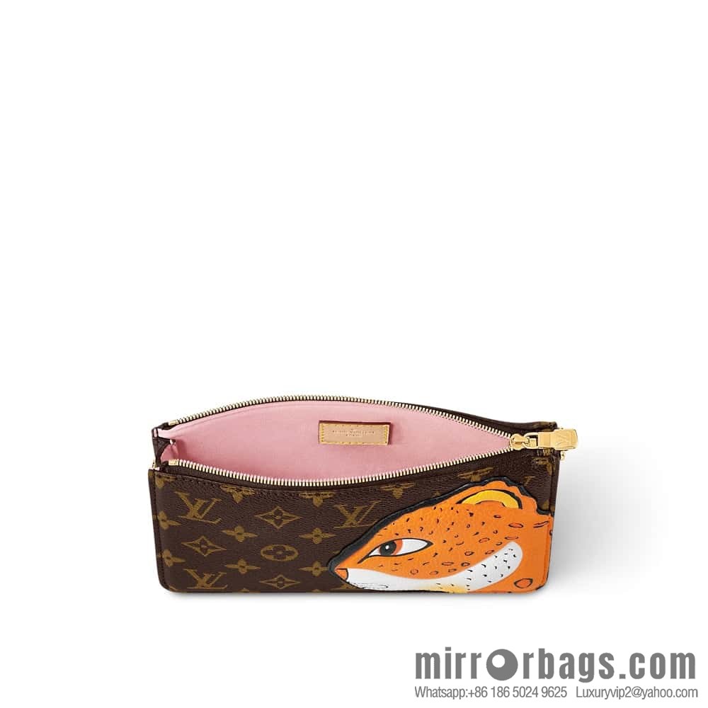 [Premium‑quality] M83685 monogram leopard animal mahjong bag series Lexington clutch bag