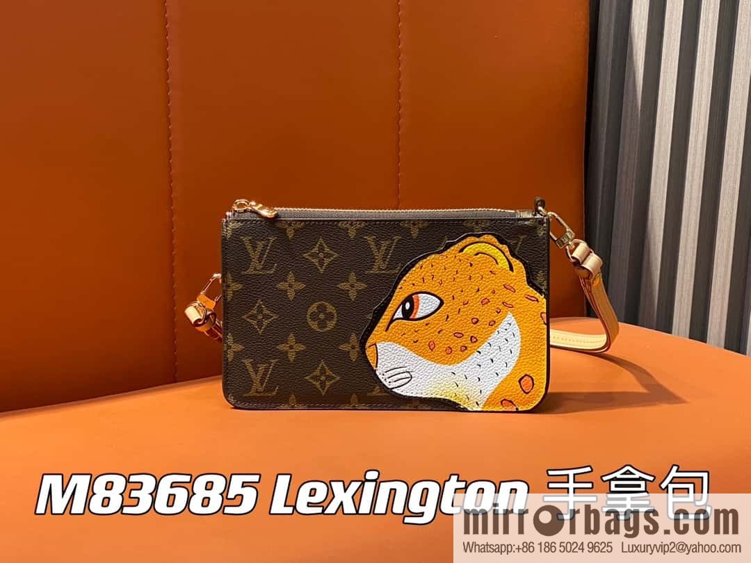 [Premium‑quality] M83685 monogram leopard animal mahjong bag series Lexington clutch bag