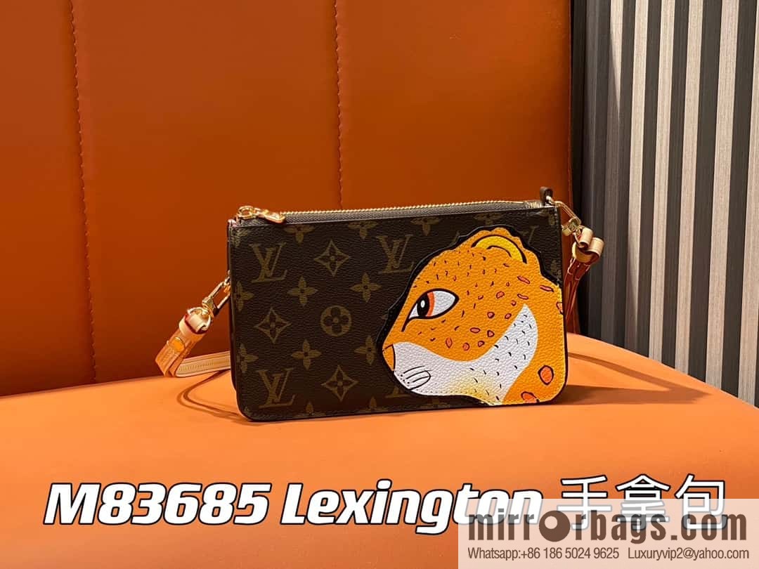 [Premium‑quality] M83685 monogram leopard animal mahjong bag series Lexington clutch bag