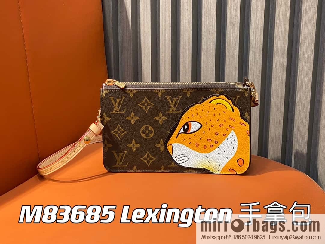[Premium‑quality] M83685 monogram leopard animal mahjong bag series Lexington clutch bag