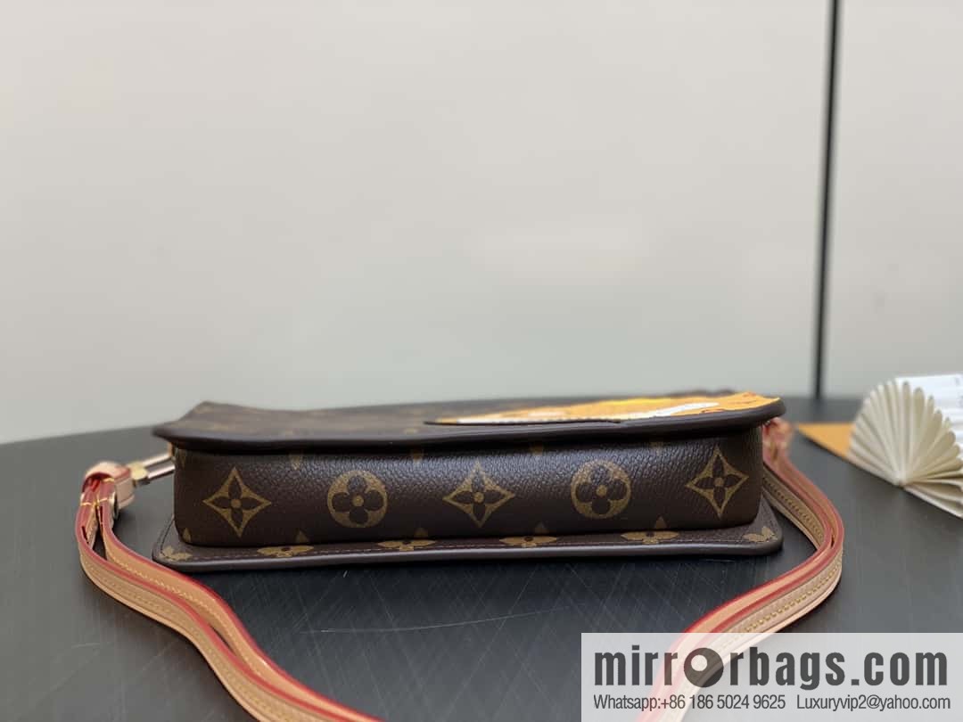 [Premium‑quality] M83685 monogram leopard animal mahjong bag series Lexington clutch bag