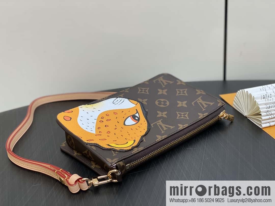 [Premium‑quality] M83685 monogram leopard animal mahjong bag series Lexington clutch bag