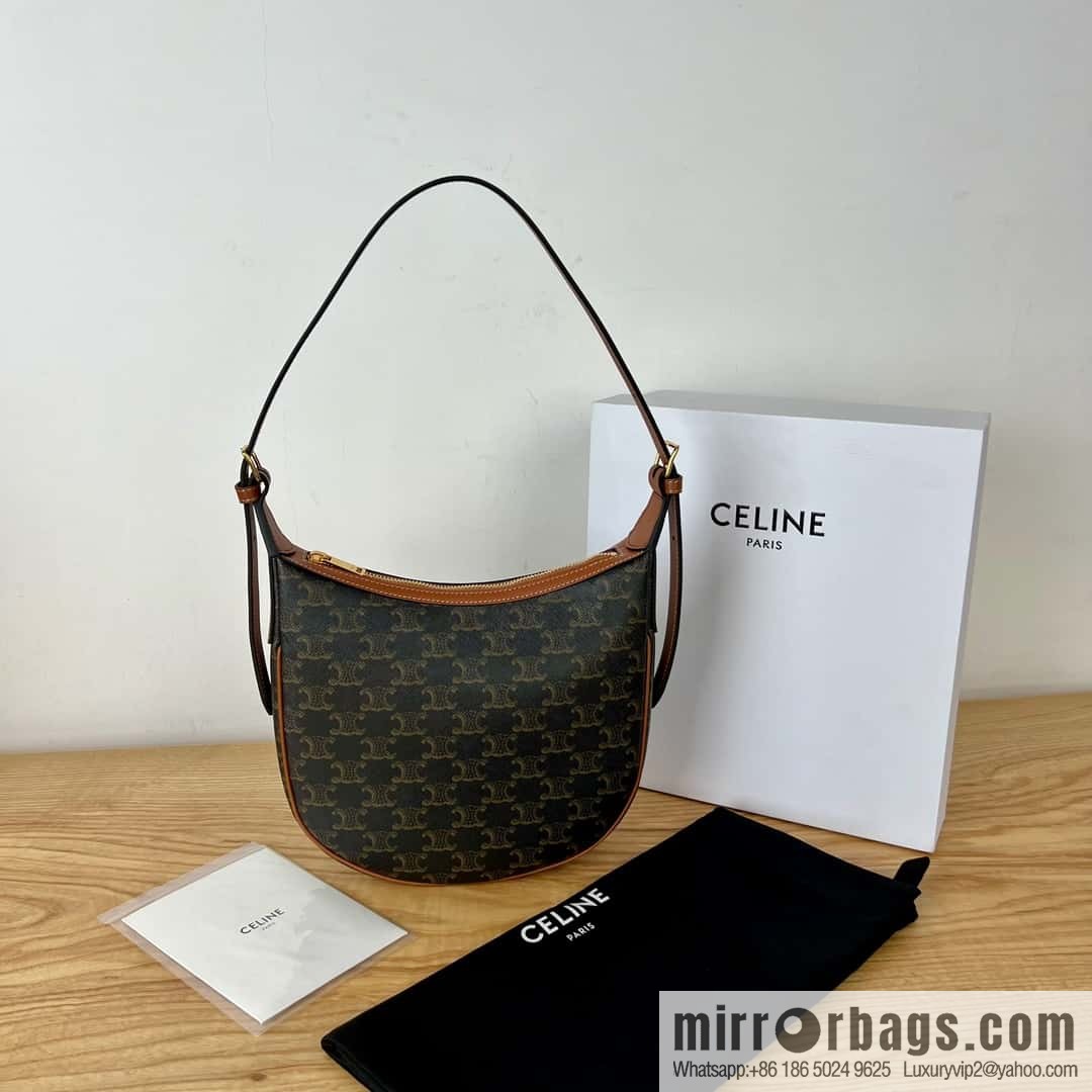 CELINE S HELOISE TRIOMPHE logo printed cow leather (fabric) handbag 117252 monogram