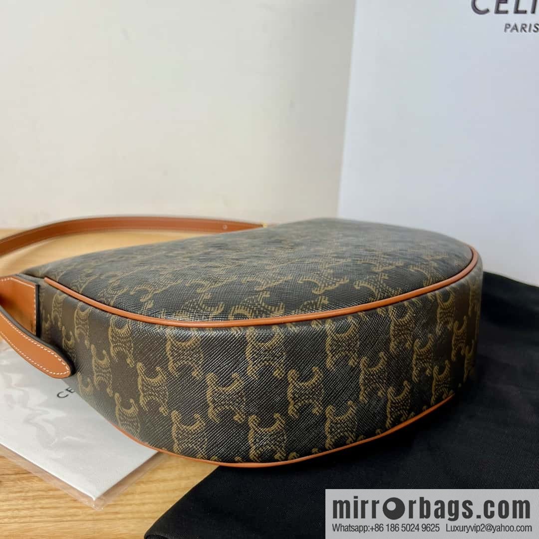 CELINE S HELOISE TRIOMPHE logo printed cow leather (fabric) handbag 117252 monogram