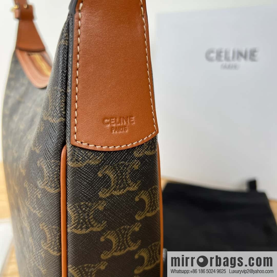 CELINE S HELOISE TRIOMPHE logo printed cow leather (fabric) handbag 117252 monogram