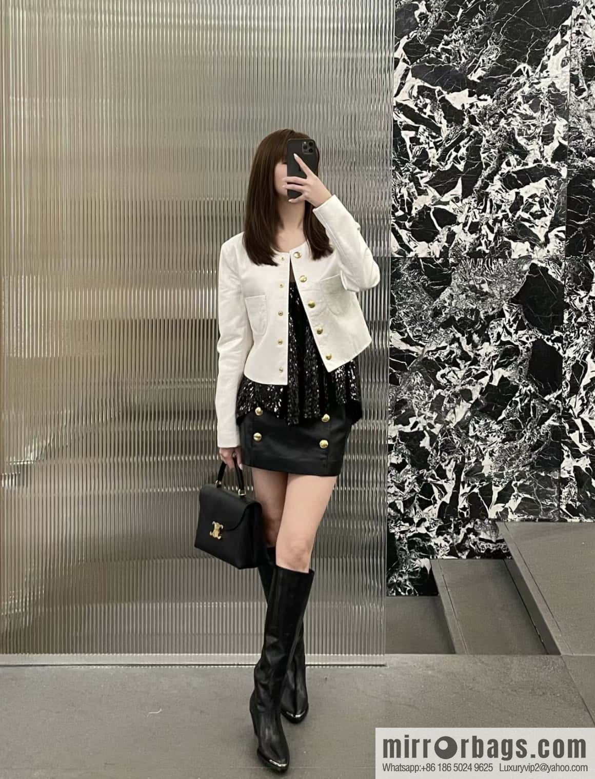 CELINE NINO Medium soft leather (fabric) handbag 117523 black
