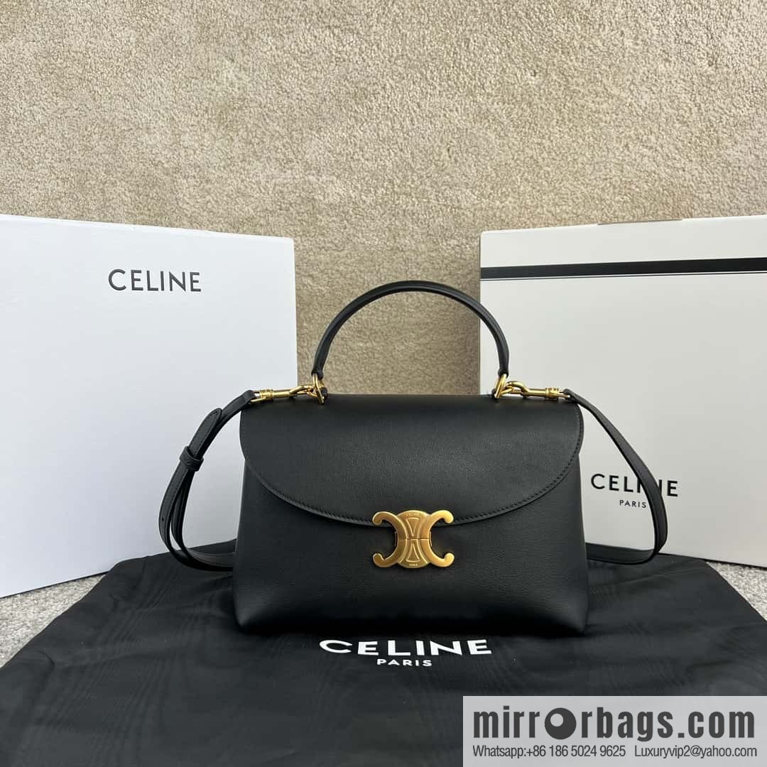 CELINE NINO Medium soft leather (fabric) handbag 117523 black