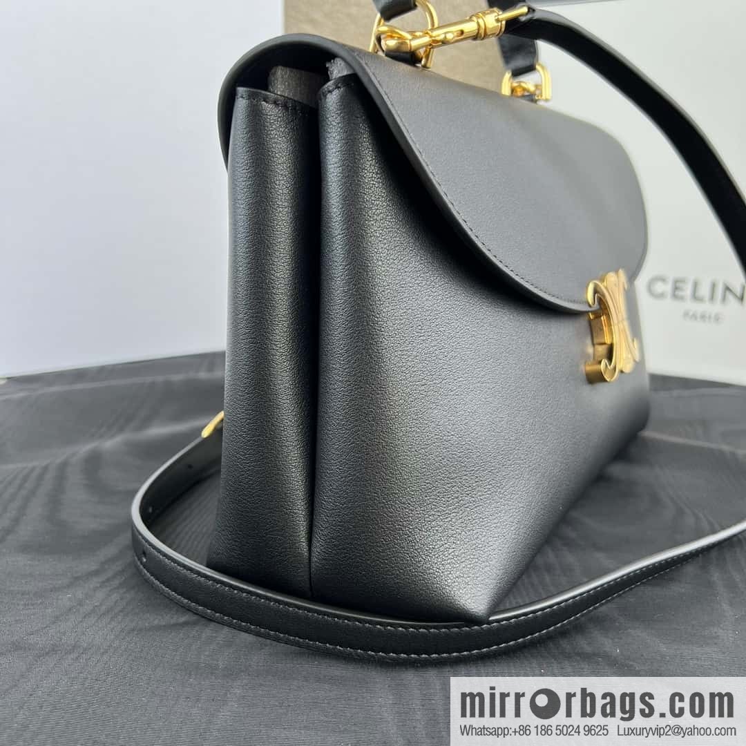 CELINE NINO Medium soft leather (fabric) handbag 117523 black