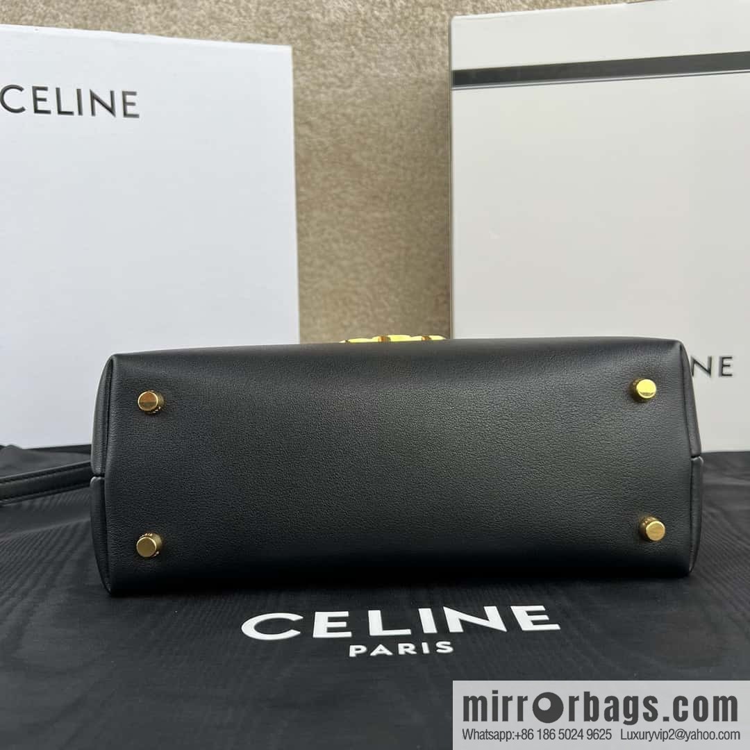 CELINE NINO Medium soft leather (fabric) handbag 117523 black