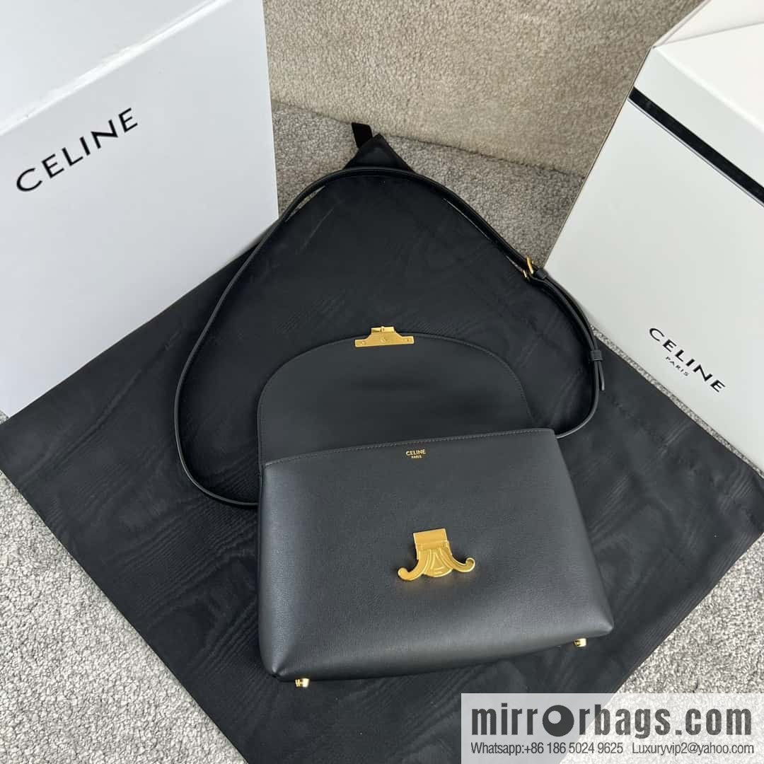 CELINE NINO Medium soft leather (fabric) handbag 117523 black