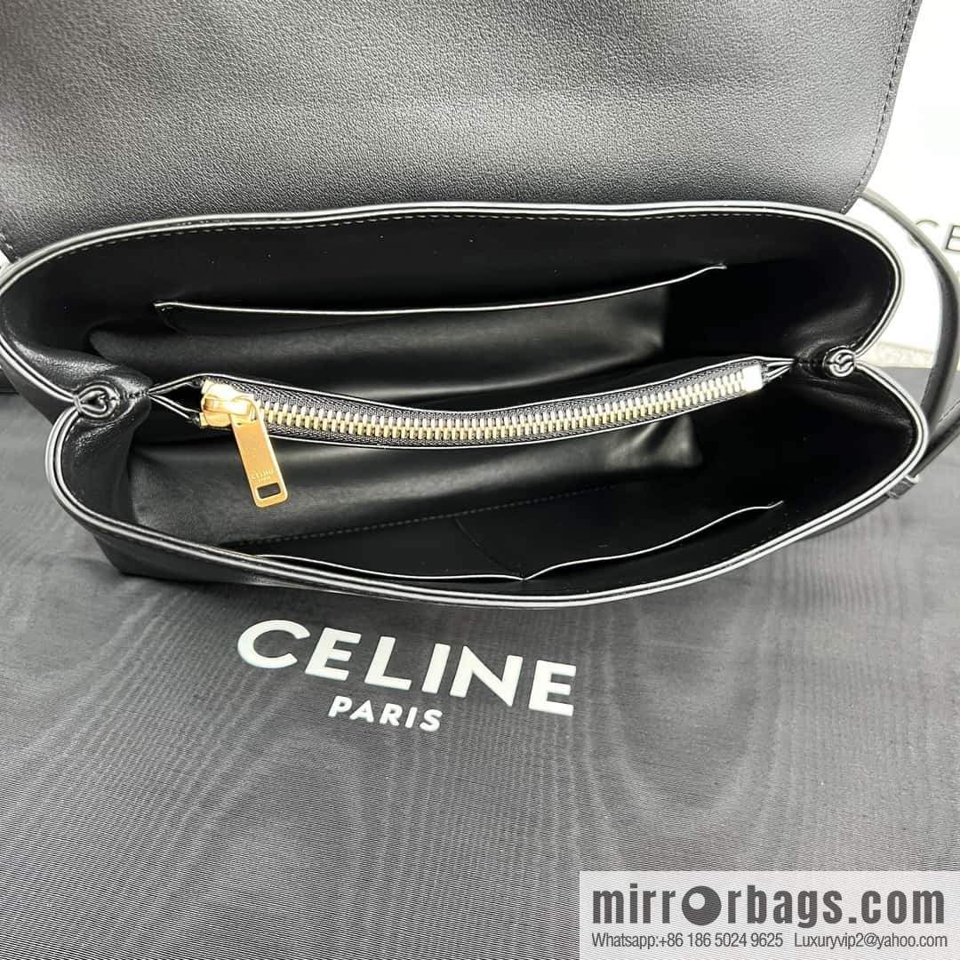 CELINE NINO Medium soft leather (fabric) handbag 117523 black