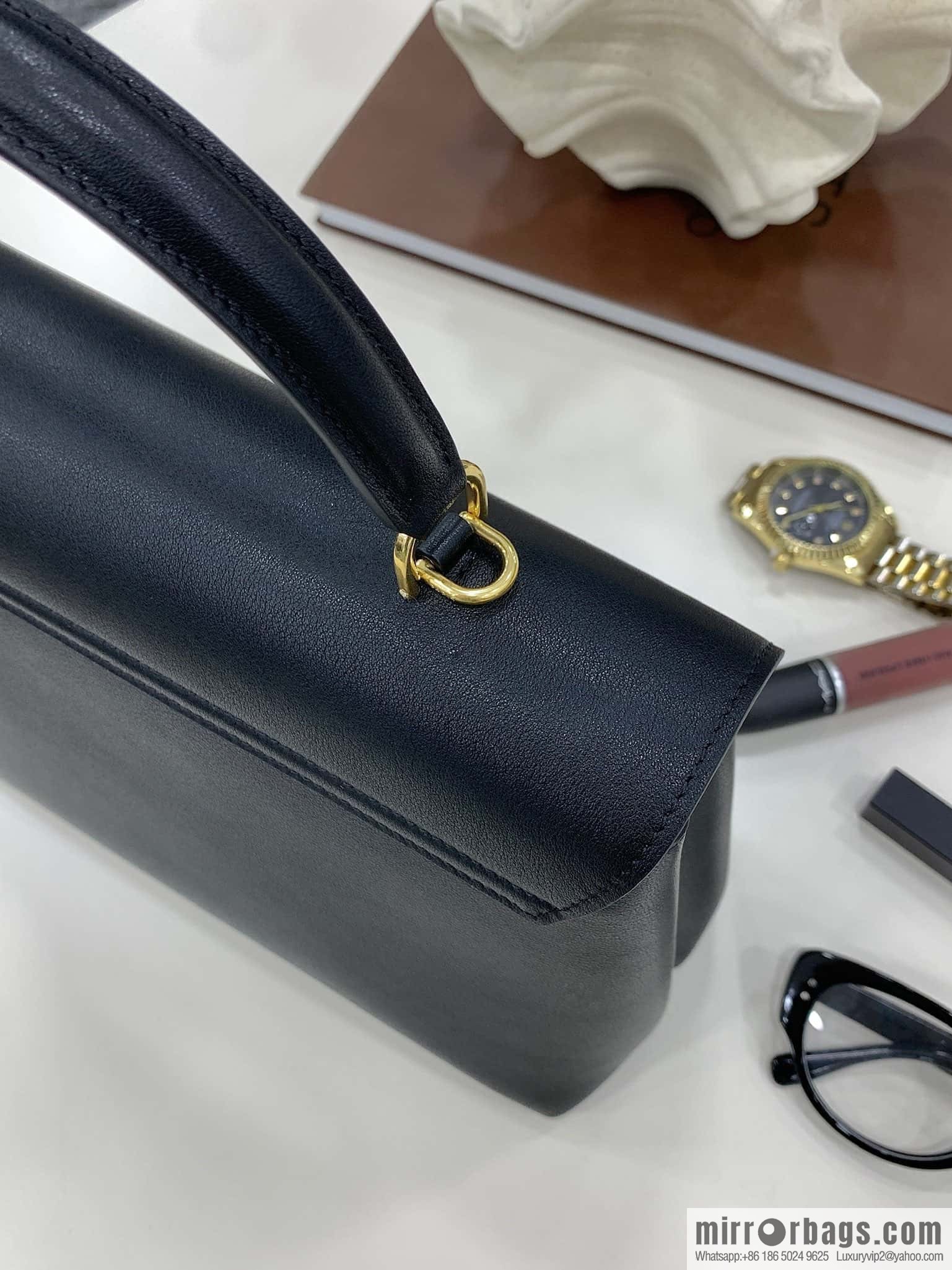 CELINE NINO Medium soft leather (fabric) handbag 117523 black