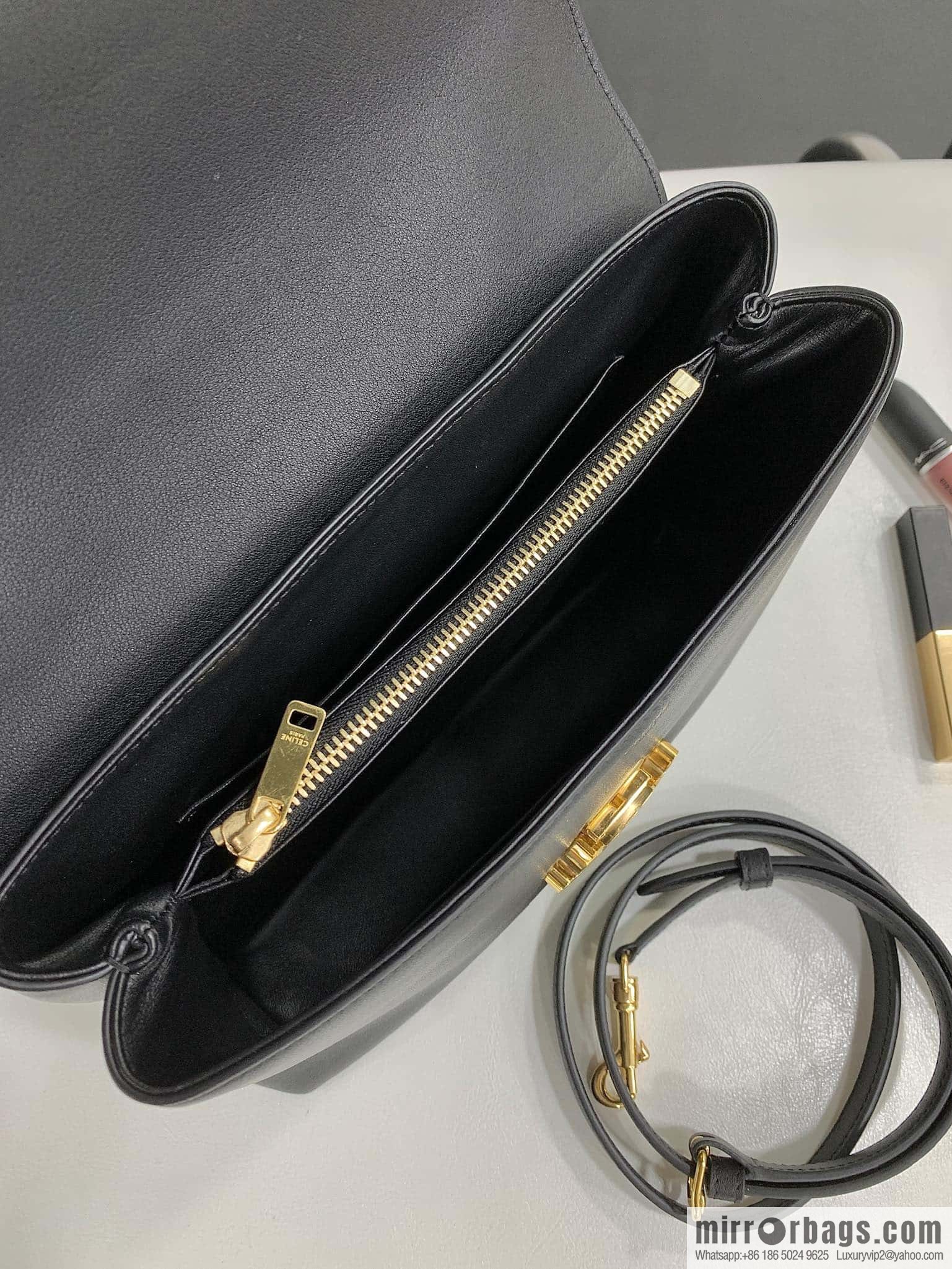 CELINE NINO Medium soft leather (fabric) handbag 117523 black