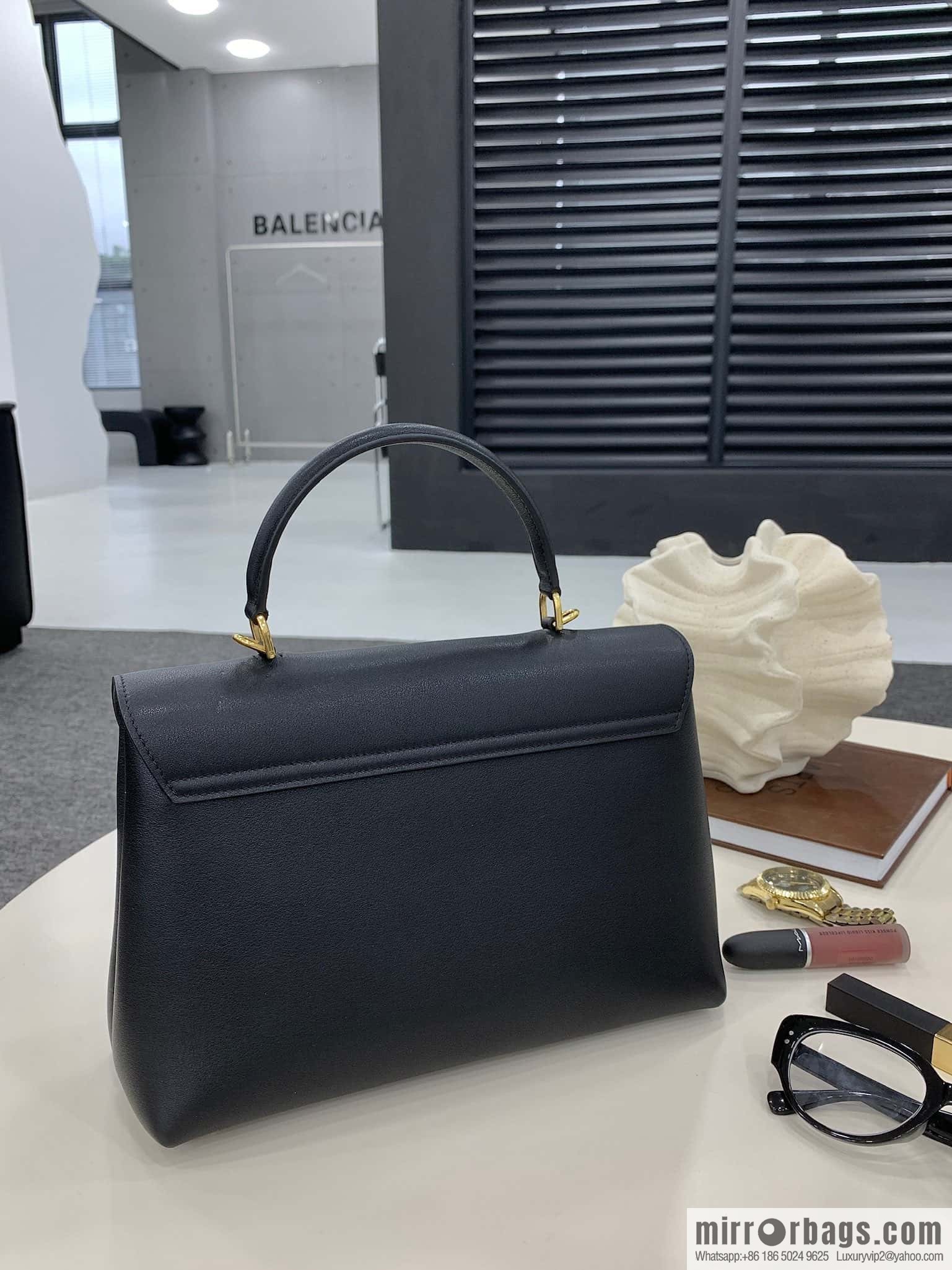CELINE NINO Medium soft leather (fabric) handbag 117523 black