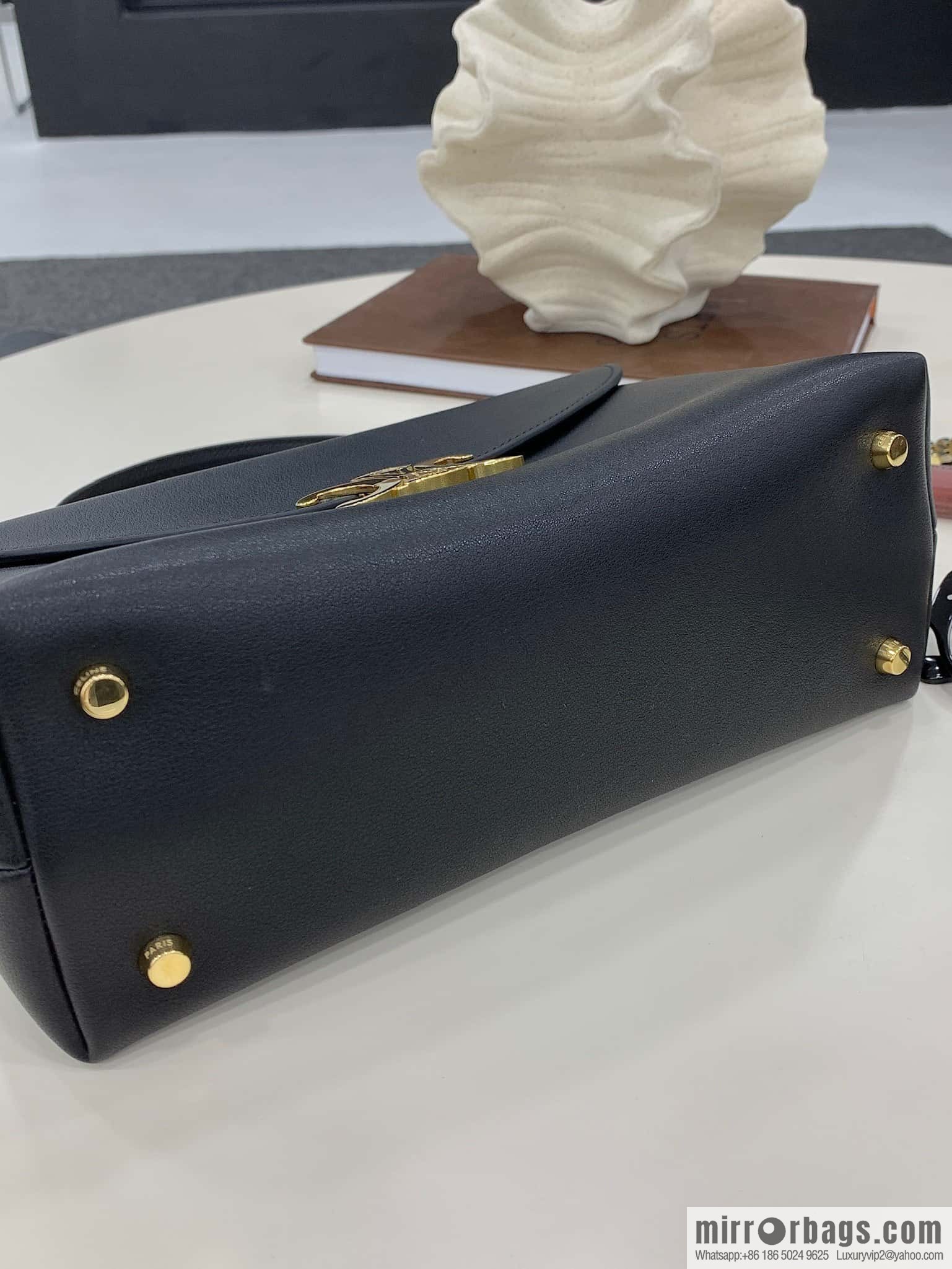 CELINE NINO Medium soft leather (fabric) handbag 117523 black