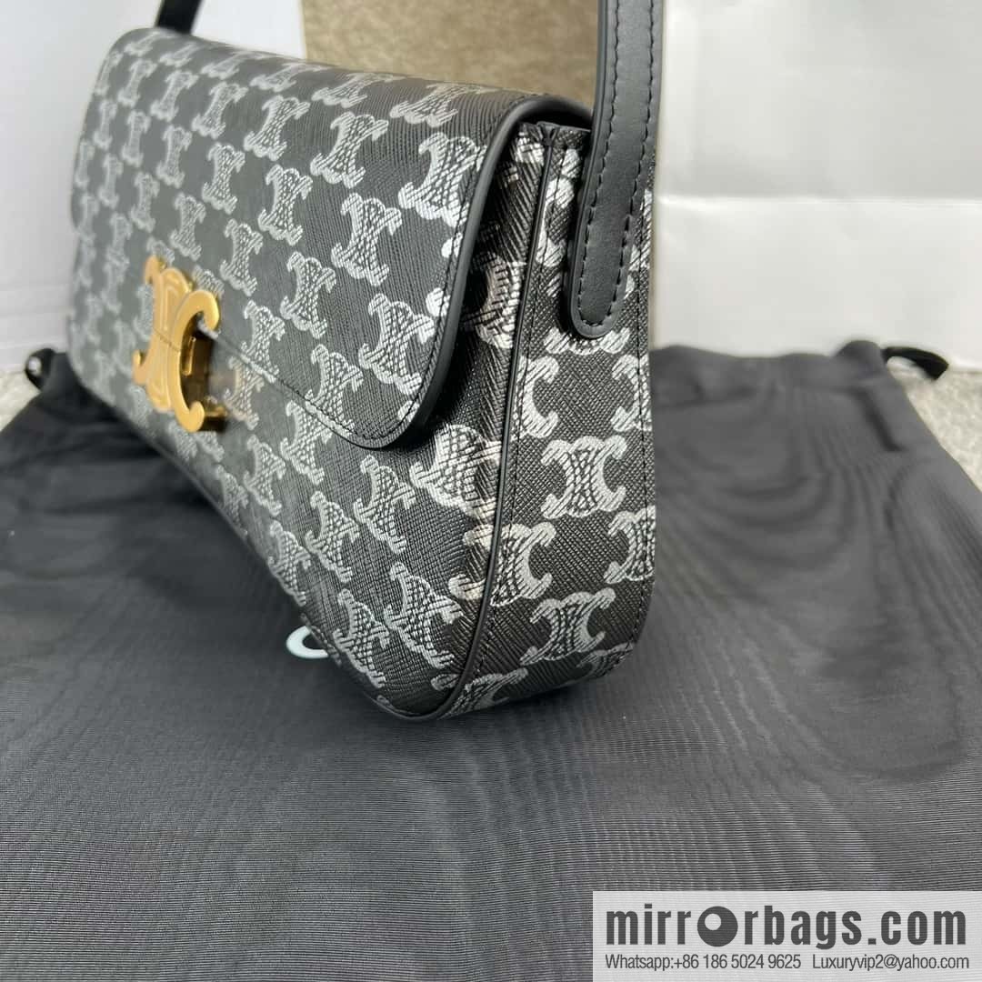 CELINE LOLA Medium two-color logo printed handbag 115532