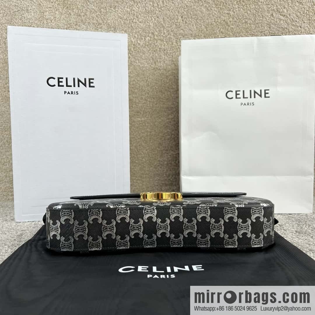 CELINE LOLA Medium two-color logo printed handbag 115532