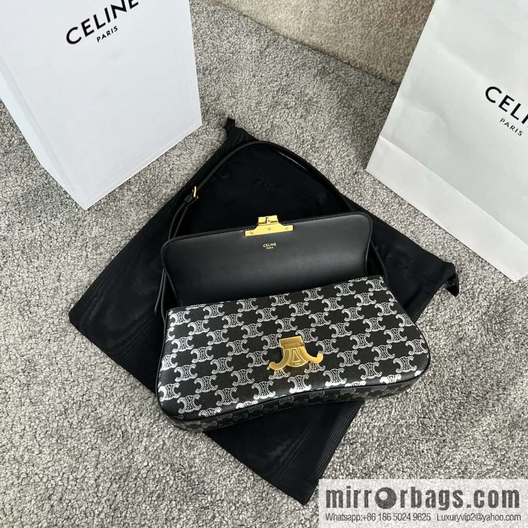CELINE LOLA Medium two-color logo printed handbag 115532