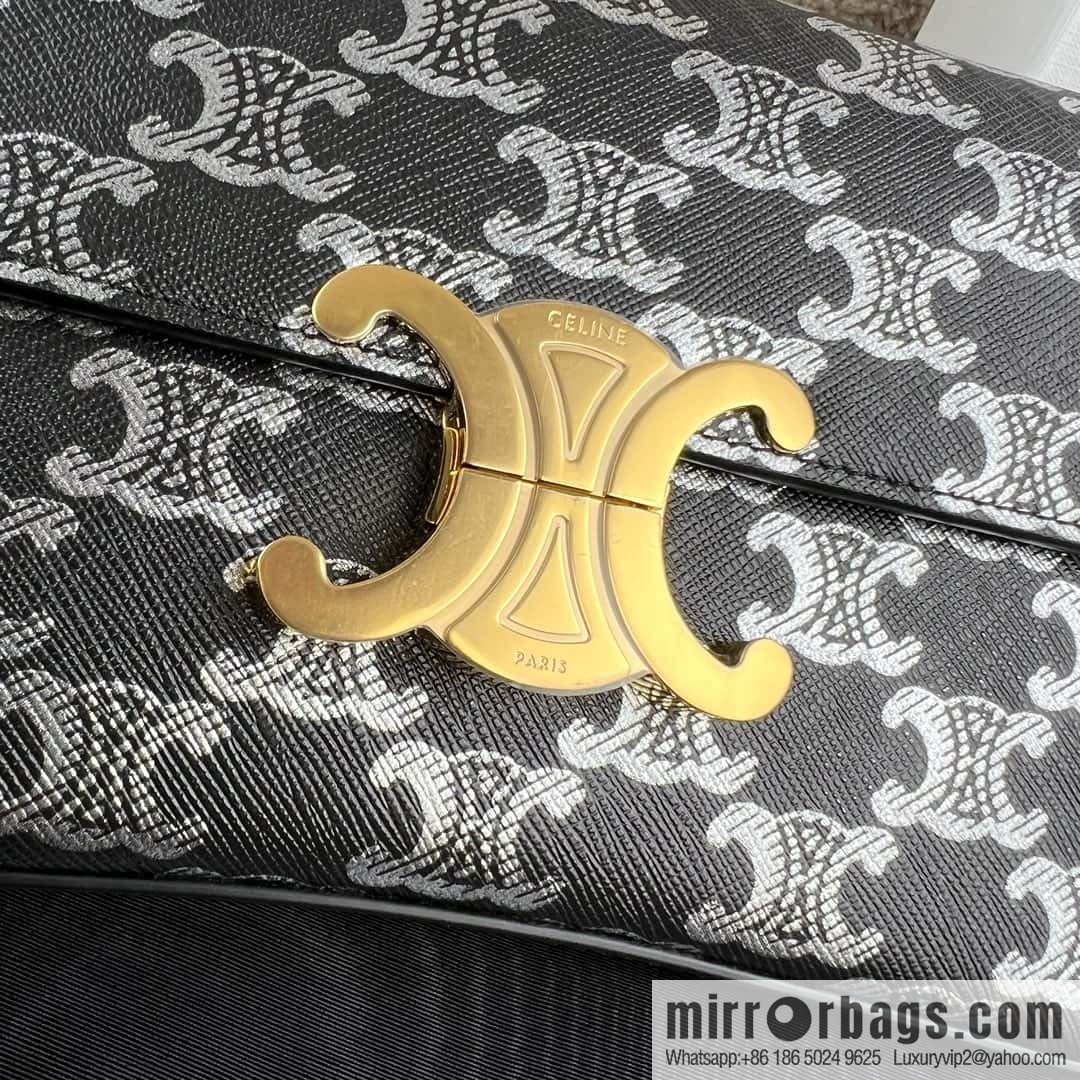 CELINE LOLA Medium two-color logo printed handbag 115532
