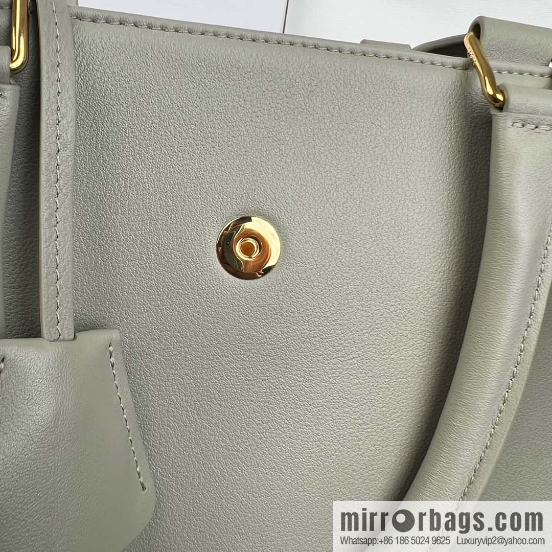 CELINE APPOLINE Medium soft cow leather (fabric) handbag 114963 grey green