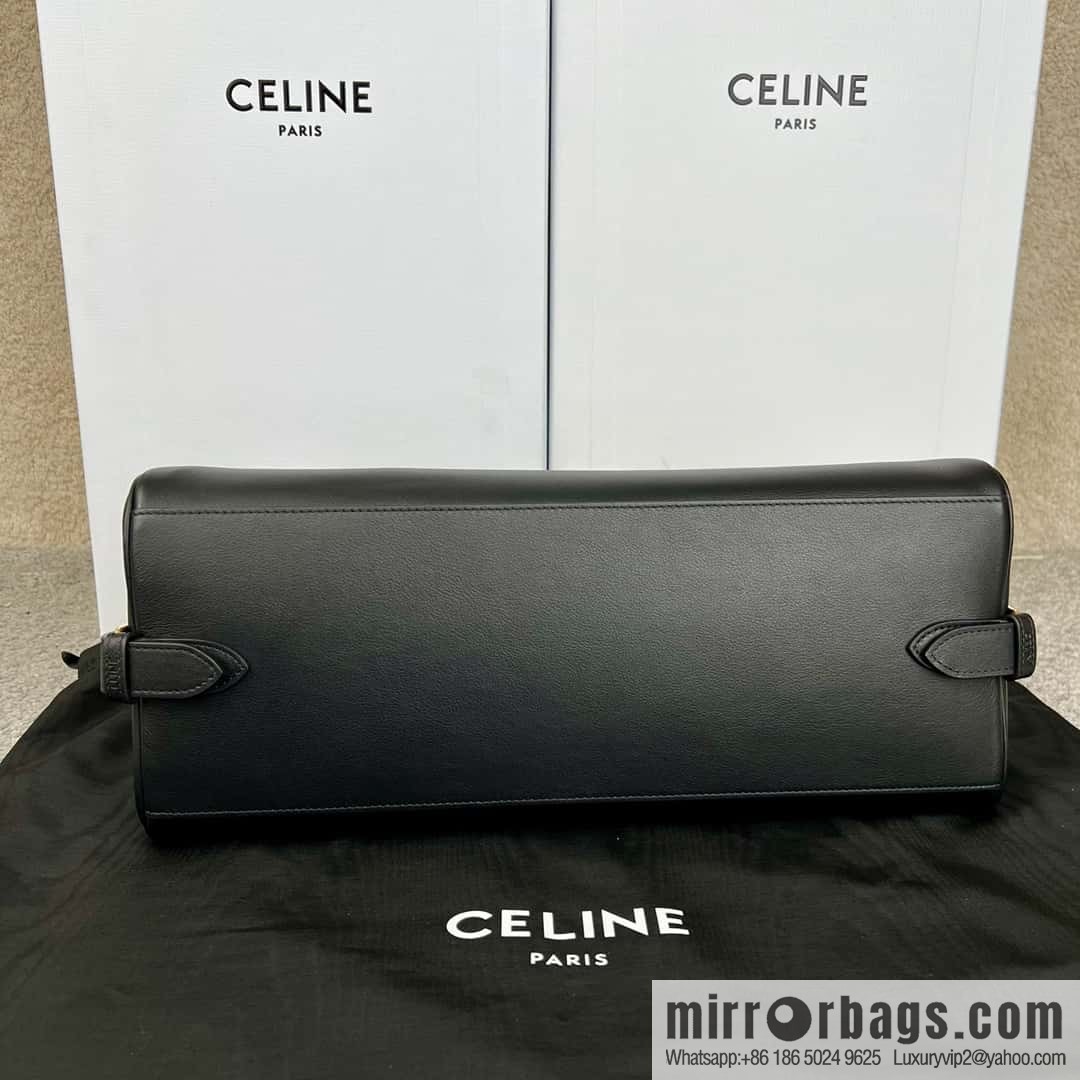 CELINE APPOLINE Medium soft cow leather (fabric) handbag 114963 black