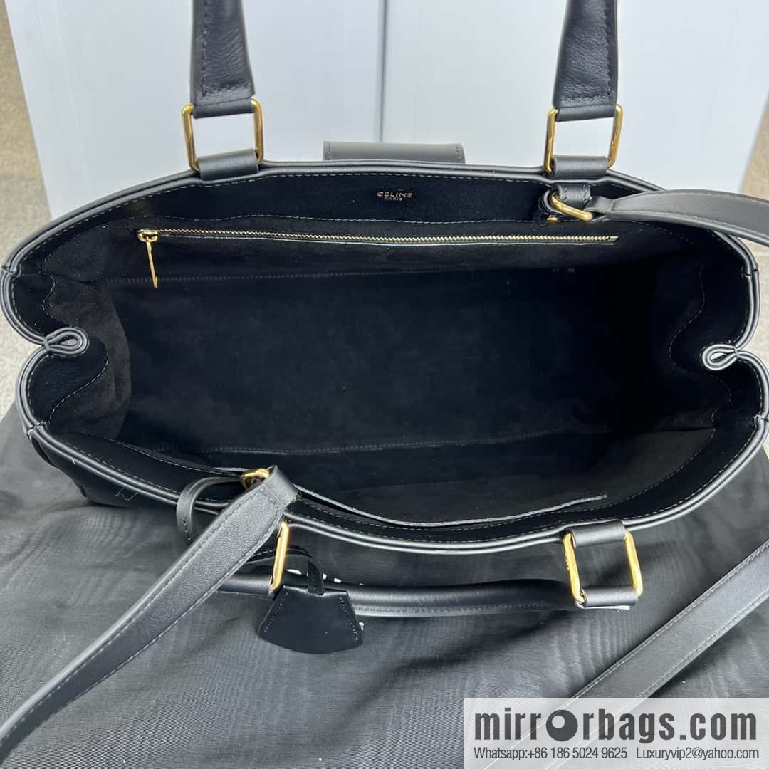 CELINE APPOLINE Medium soft cow leather (fabric) handbag 114963 black