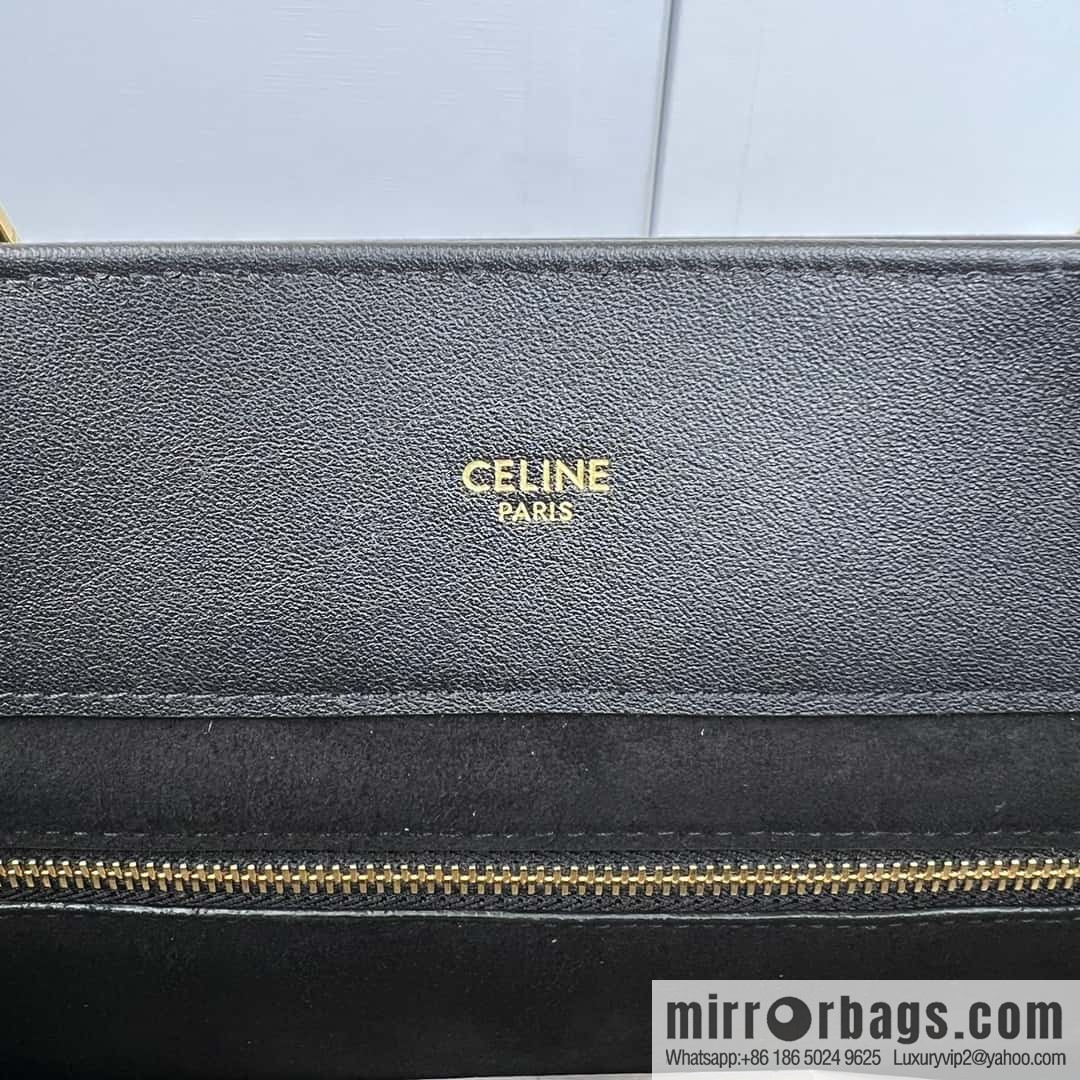 CELINE APPOLINE Medium soft cow leather (fabric) handbag 114963 black
