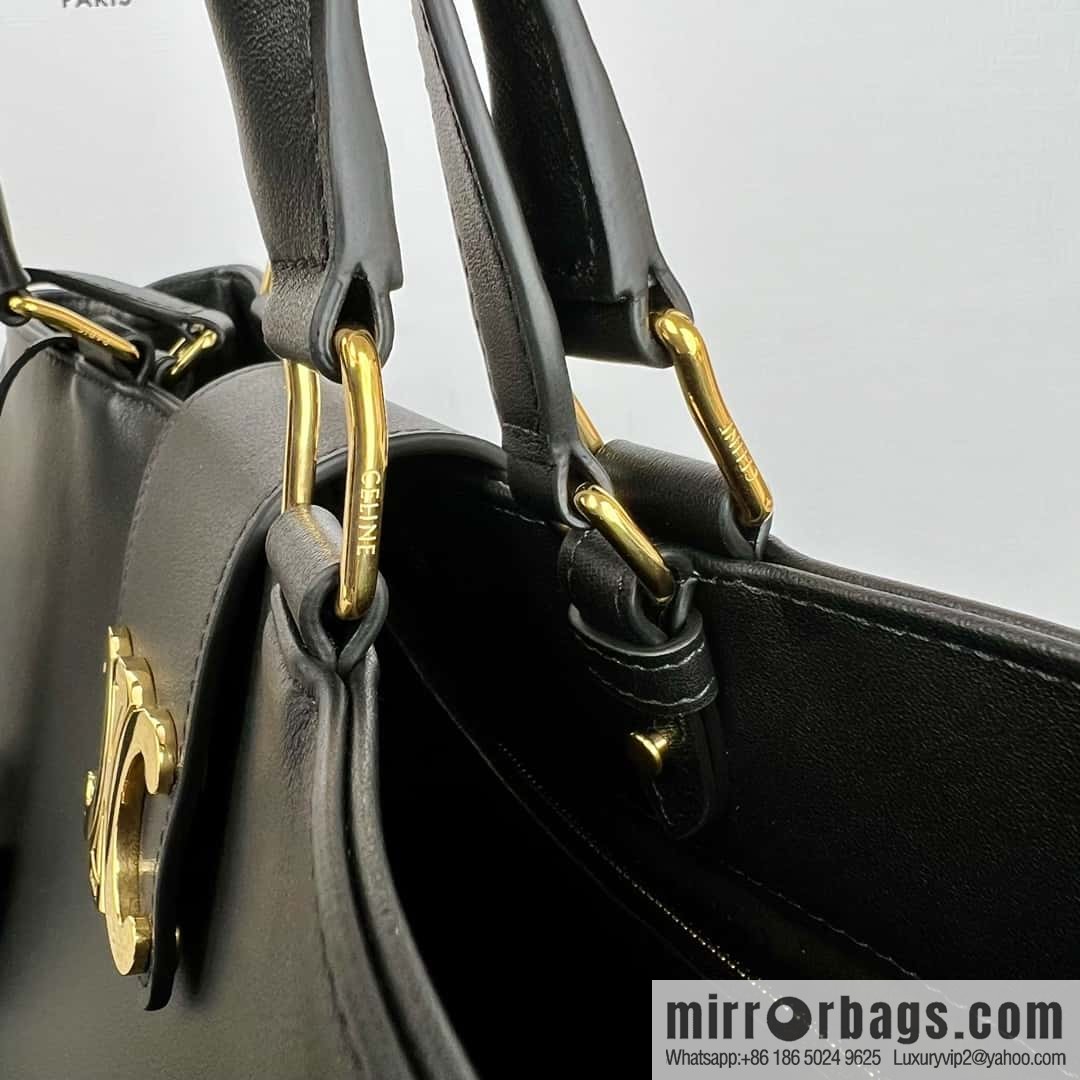 CELINE APPOLINE Medium soft cow leather (fabric) handbag 114963 black