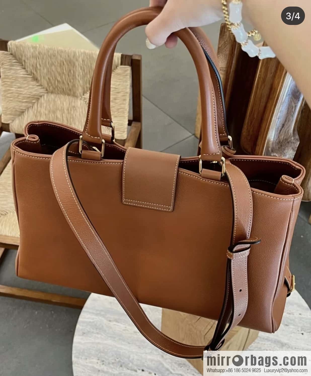 CELINE APPOLINE Medium soft cow leather (fabric) handbag 114963 brown