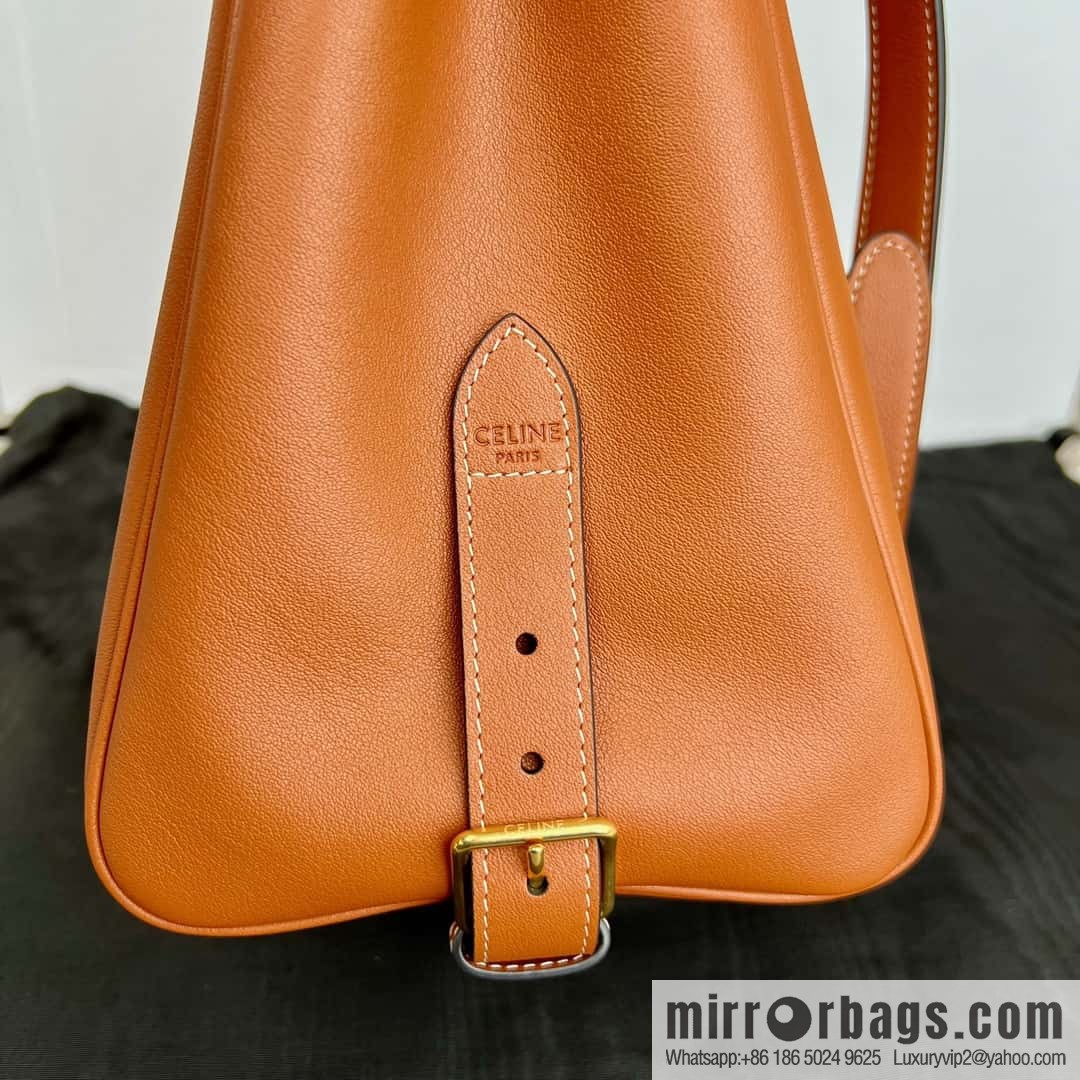 CELINE APPOLINE Medium soft cow leather (fabric) handbag 114963 brown