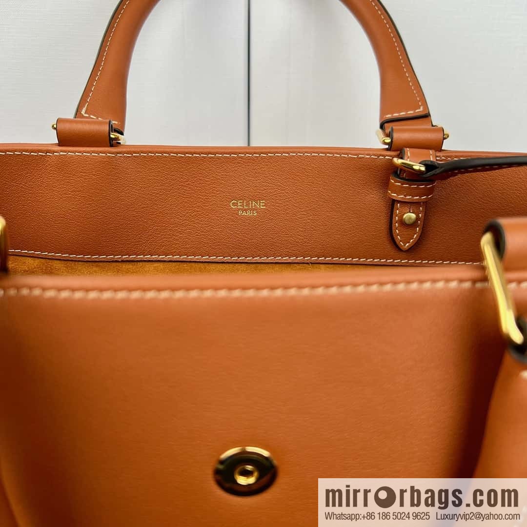 CELINE APPOLINE Medium soft cow leather (fabric) handbag 114963 brown