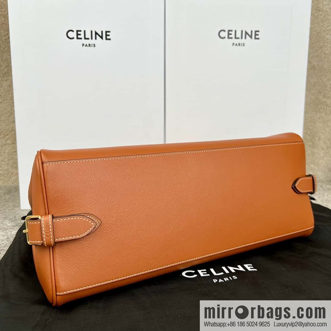 CELINE APPOLINE Medium soft cow leather (fabric) handbag 114963 brown