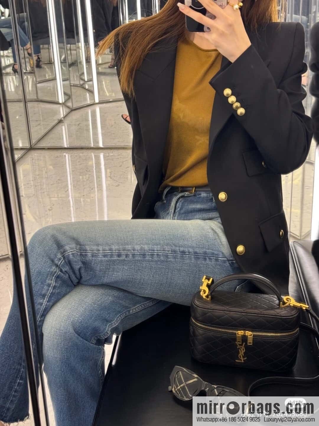 YSL ππππ¬ π©ππ‘ππ§π¬ mini sheepskin clutch bag 766731