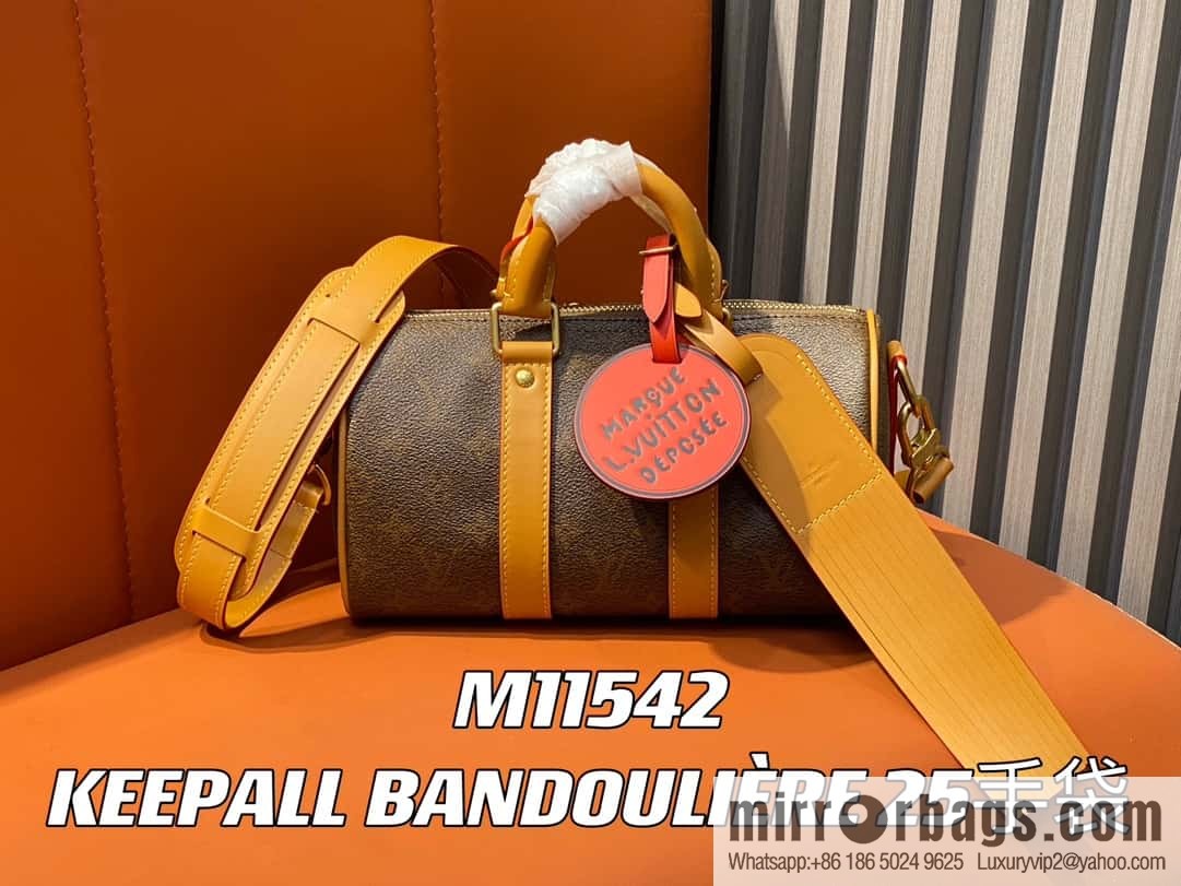 [Premium‑quality] M11542 monogram men's bag pillow bag speedy series KEEPALL BANDOULIZRE 25 handbag