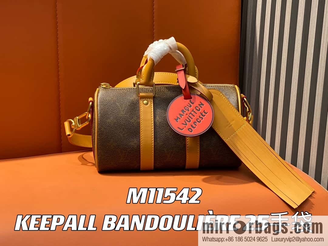 [Premium‑quality] M11542 monogram men's bag pillow bag speedy series KEEPALL BANDOULIZRE 25 handbag