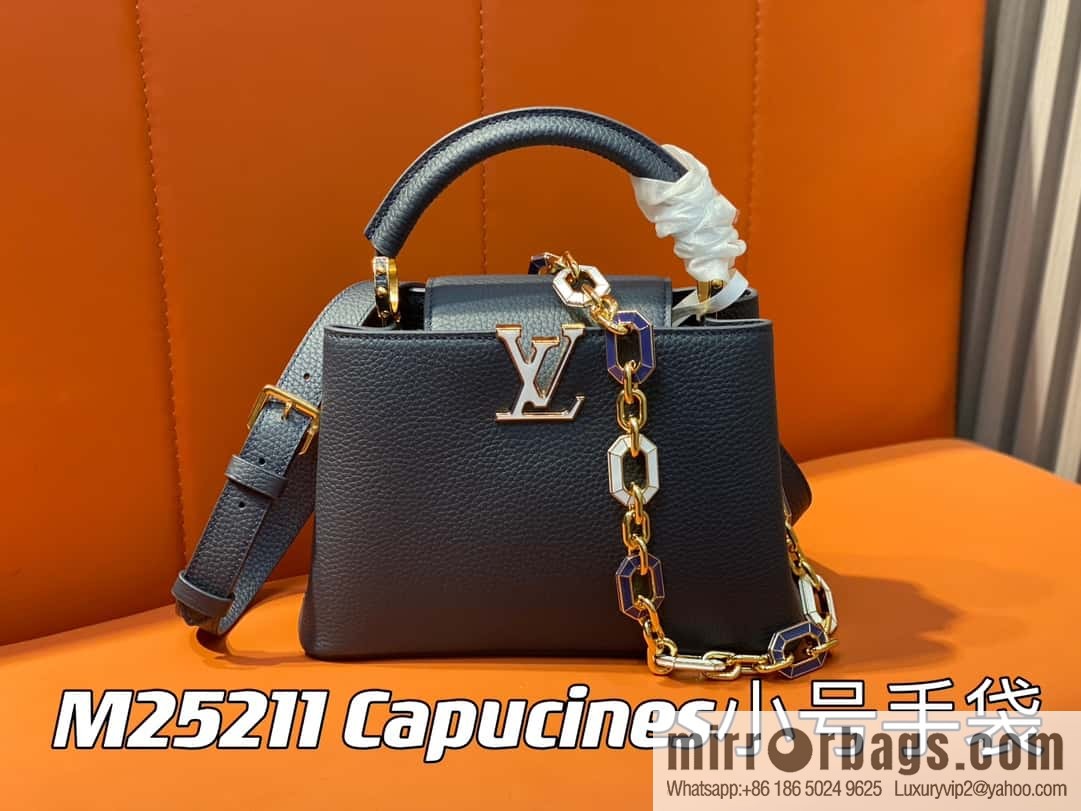 [Boutique‑grade] M25211 (chain strap) M24863 full leather cap that English series Capucines small handbag