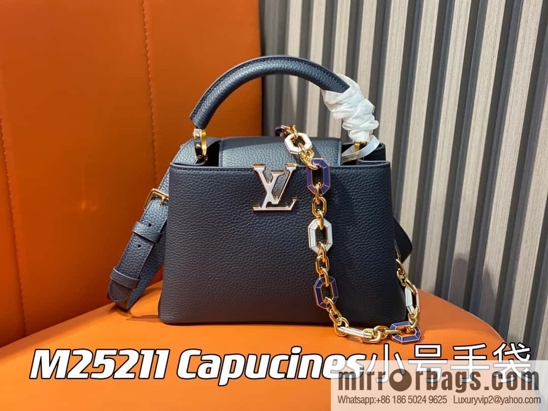 [Boutique‑grade] M25211 (chain strap) M24863 full leather cap that English series Capucines small handbag