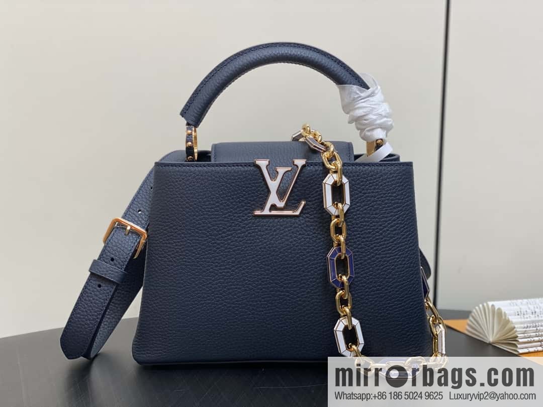 [Boutique‑grade] M25211 (chain strap) M24863 full leather cap that English series Capucines small handbag