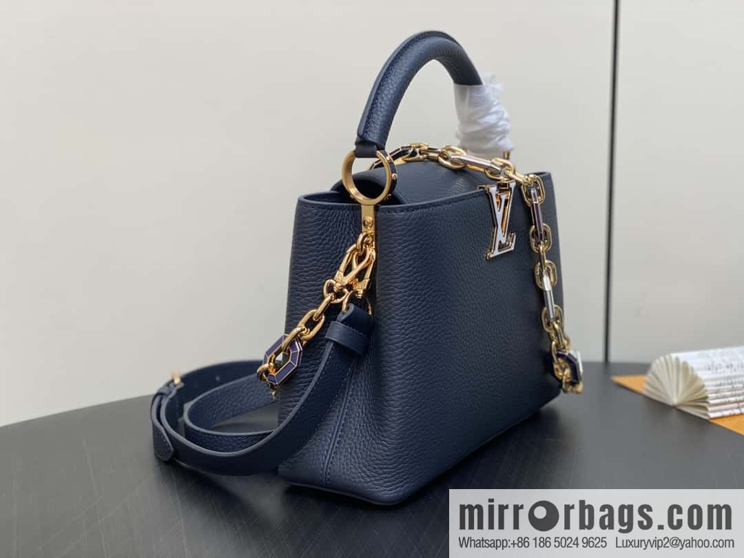 [Boutique‑grade] M25211 (chain strap) M24863 full leather cap that English series Capucines small handbag