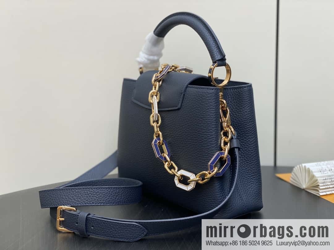 [Boutique‑grade] M25211 (chain strap) M24863 full leather cap that English series Capucines small handbag