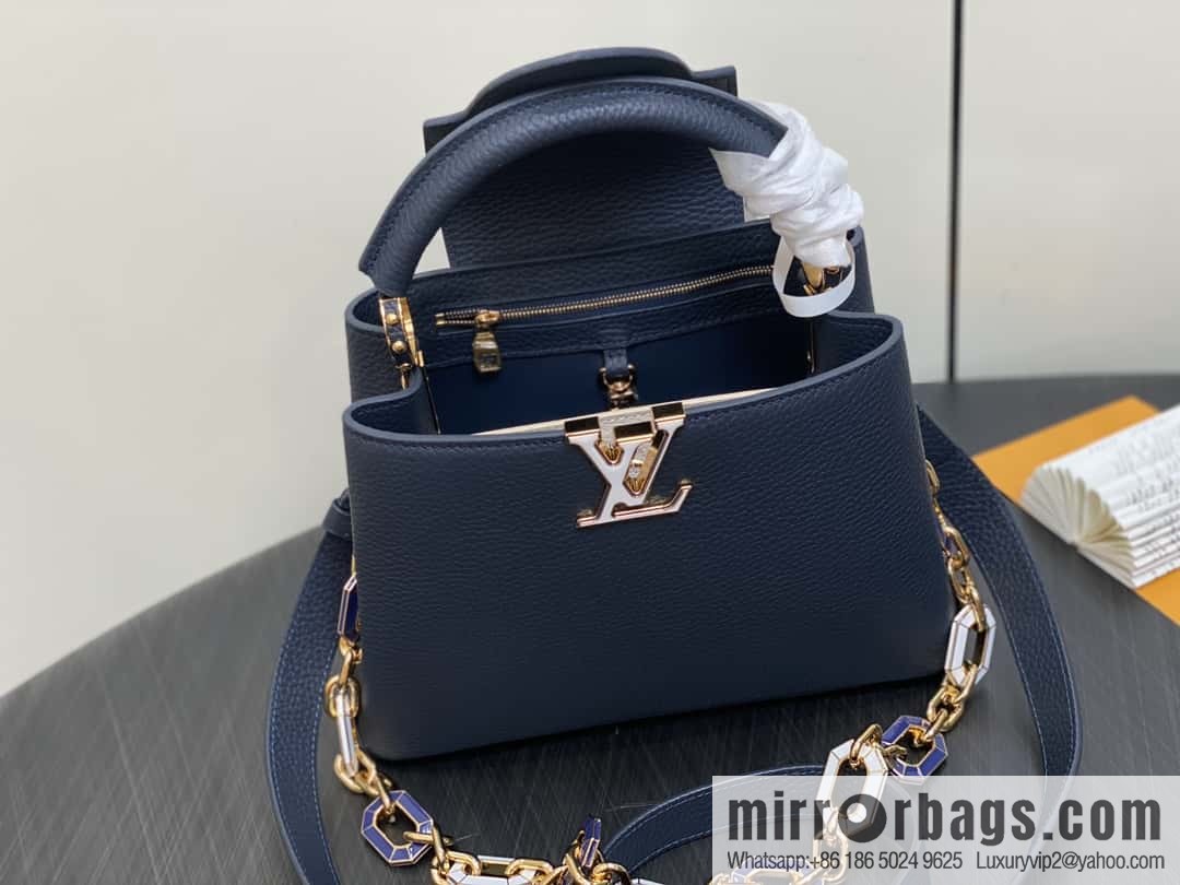 [Boutique‑grade] M25211 (chain strap) M24863 full leather cap that English series Capucines small handbag
